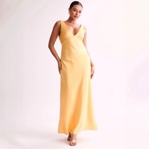 Nadia Satin Maxi Dress with Back Cowl Meshki